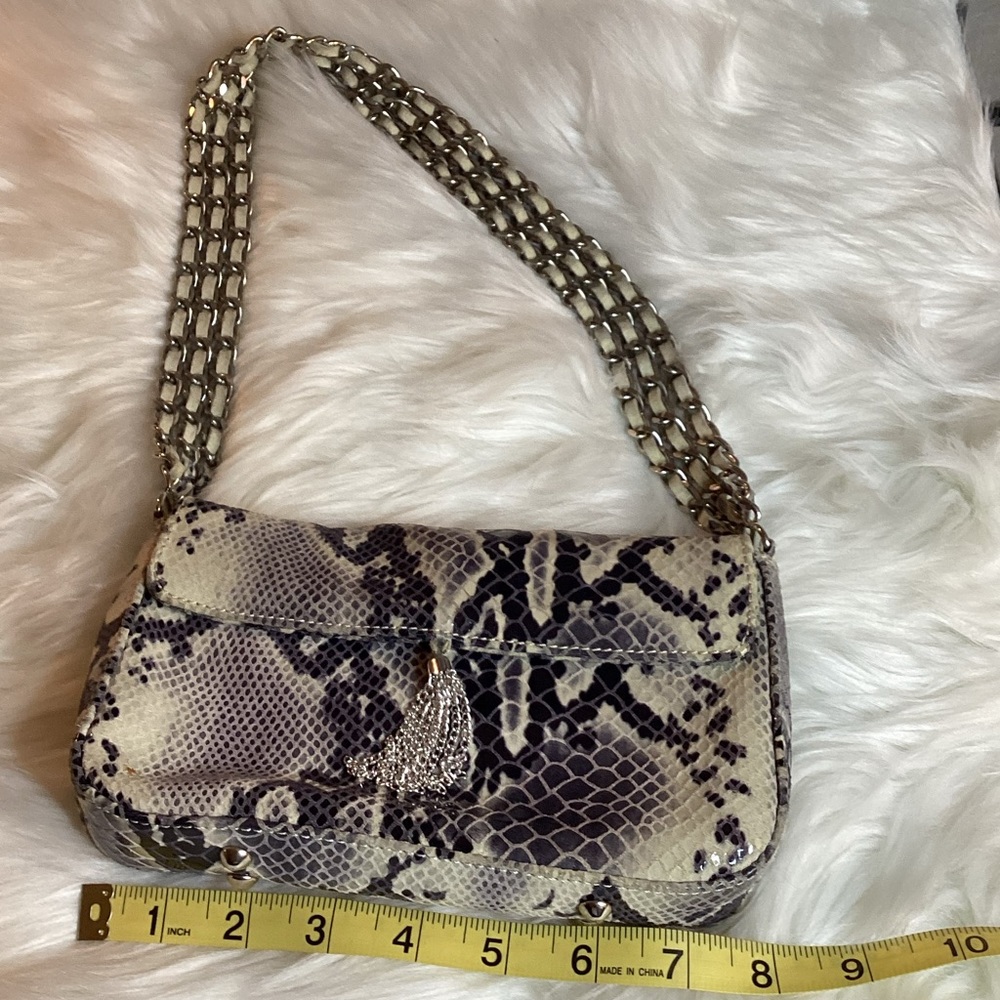 Perlina Genuine Leather Python Handbag - Excellen… - image 4